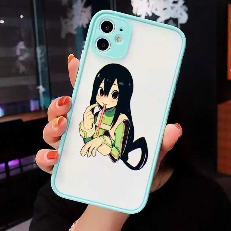 

Tsuyu Asui Boku no hero academia Phone Cases matte transparent For iphone 7 8 11 12 plus mini x xs xr pro max cover