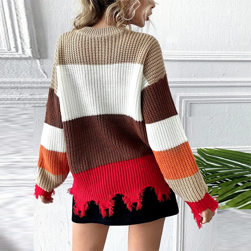 

2020 Fashion Casual Vneckstriped Pritned Long Sleeve Women Pullovers Long Sleeve Women Sweatshirt Streetwear Women