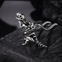 2021 new punk gothic skeleton dinosaur pendant men women charming necklace dragon bone necklace metal collares jewelry gift