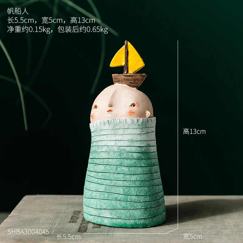 Resin Boy Home Decoration Children's Bedroom Cafe Office Personality Desktop Crafts Ornaments Children Christmas Birthday Gift - Цвет: SHBA3004045