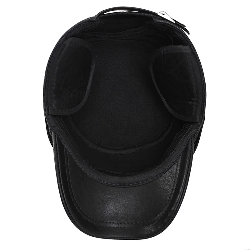 Русская Мужская меховая теплая Плоская верхняя Кепка Классическая кожаная кепка