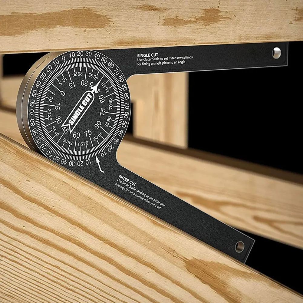 Угломер для торцов 360 градусов нержавеющий алюминиевый с гравировкой |