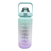 2l motivational water bottle with handle removable straw water jug with time marker to ensure you drink enough water daily