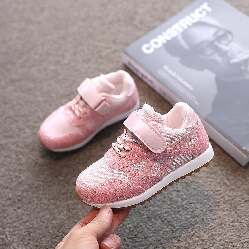 

Children's Casual Shoes for Girls Spring 2021 New Kids Sports Shoes Korean Bright Sequin Casual Shoes for Boys' Board Shoes