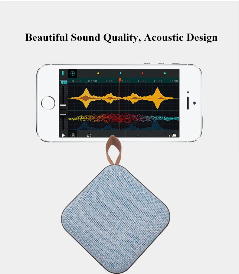 NATTHSWE T5 тканевый Bluetooth динамик с картой вставки мини портативный беспроводной аудио поддержка AUX, TF карта, USB и совместимое приложение
