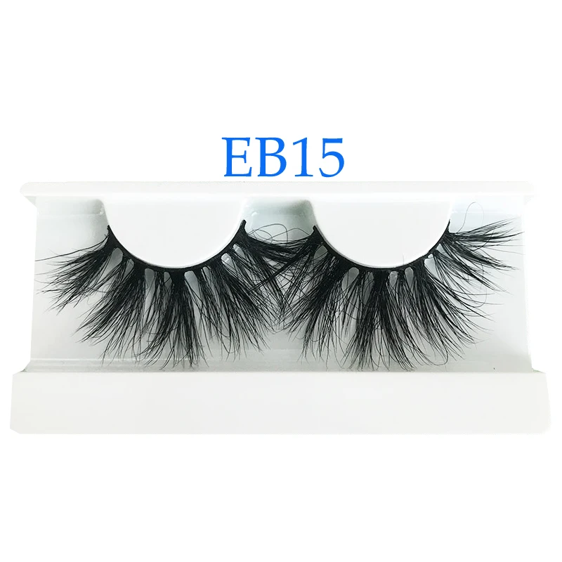 EB15 Новое поступление норковые ресницы 25 мм натуральные длинные 3D норковые полосы меховые ресницы ручной работы цена - Цвет: EB15