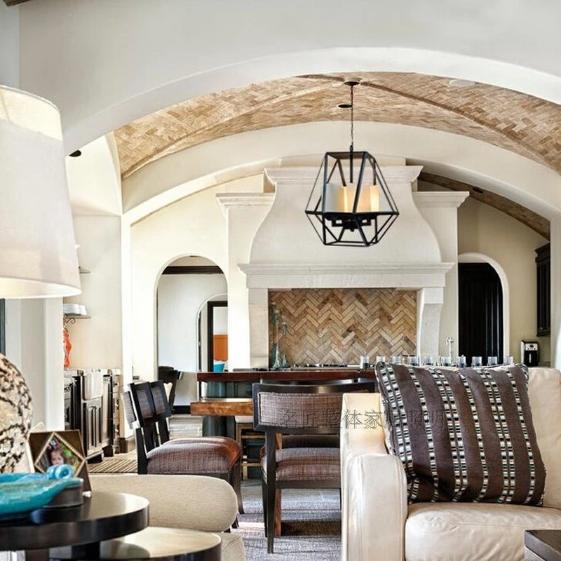 Американская сельская винтажная Подвесная лампа в виде клетки скандинавский