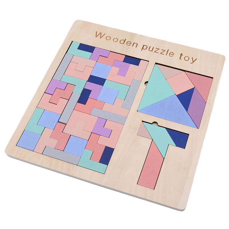 

Preschool Wooden Puzzles Educational Toys For Baby Brain Development Tangram Jigsaw Puzzle Game Gift 1 Set
