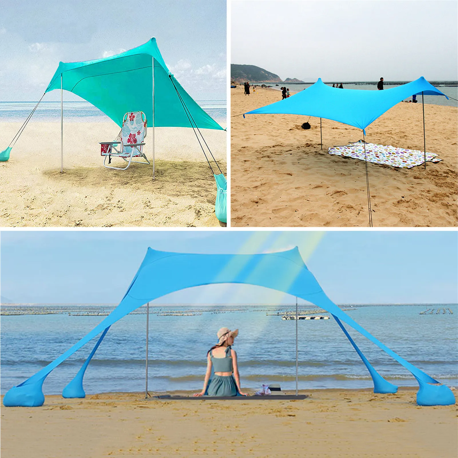 

Beach Tent Beach Sunshade Lightweight Sun Shade Tent With Sandbag Anchors Comfortable For Parks & Outdoor Camping Dropshipping