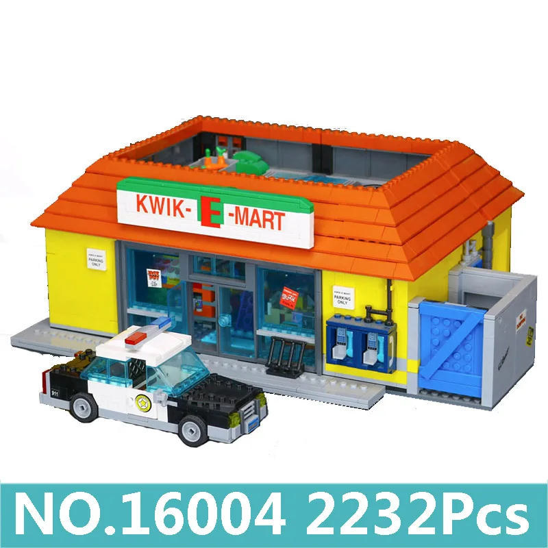 King Bricks 16005 16004 Симпсоны дом Kwik-E-Mart строительные блоки фильм архитектура 71016 71006 Lepinblocks игрушка-подарок для детей