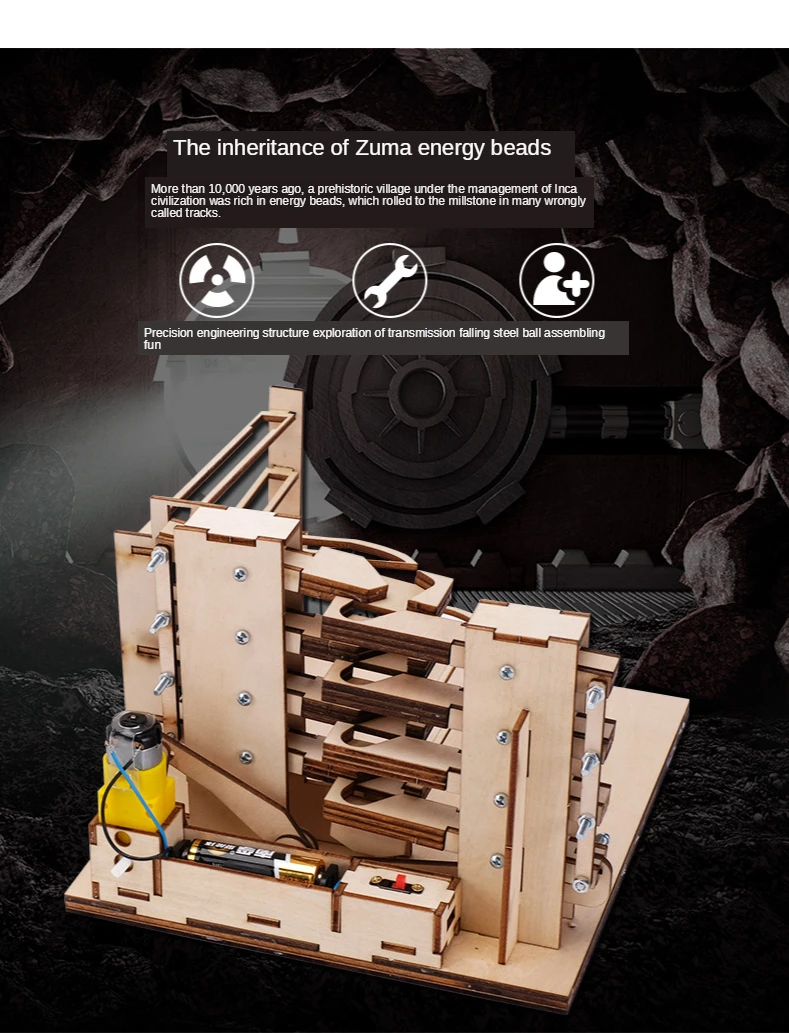 Обучающий набор для научных экспериментов с паром 3D деревянный мрамор Run Zuma