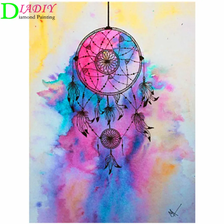 

5D DIY full square diamond painting dream wind chime dream catcher home decoration rhinestone embroidery mosaic art picture kit