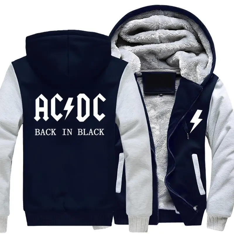 AC DC Толстовка Мужская Хип-Хоп рок группа ACDC черная толстовка мужская