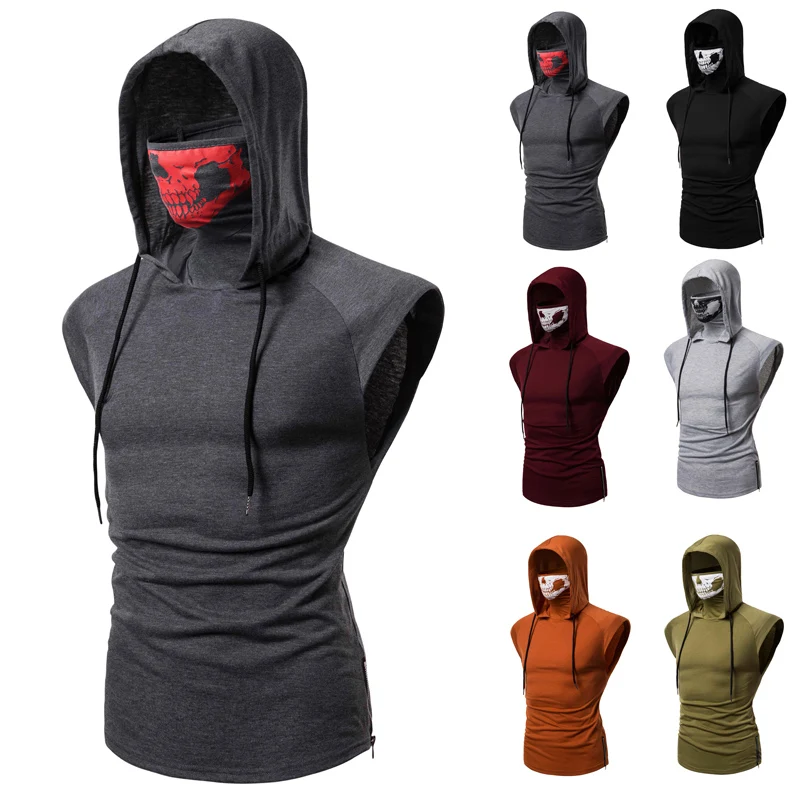 

new men's Sweatshirt hooded print design street wear solid motorcycle face Pullover long sleeve hooded multi colors T-shirt