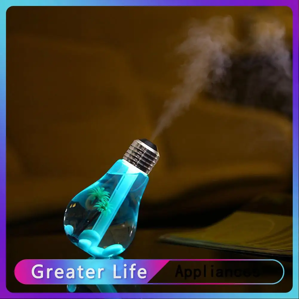 

400ml Ultrasonic Bulb LED Humidifier USB Plant Tree Seven Colors Light Aroma Diffuser Cool Aromatherapy for Car Home