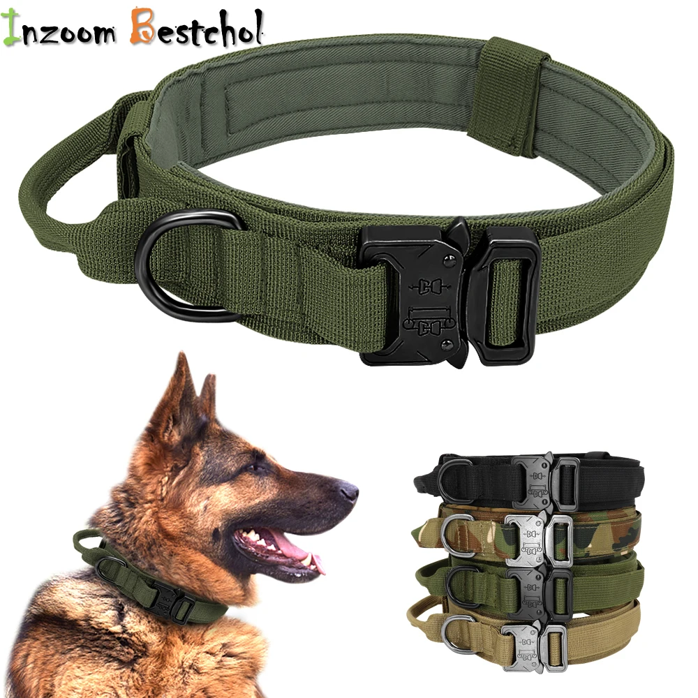 

Dog Military Tactical Collar Leash German Shepard Medium Large Dog Collars Lead For Walking Training Dog Collar Control Handle
