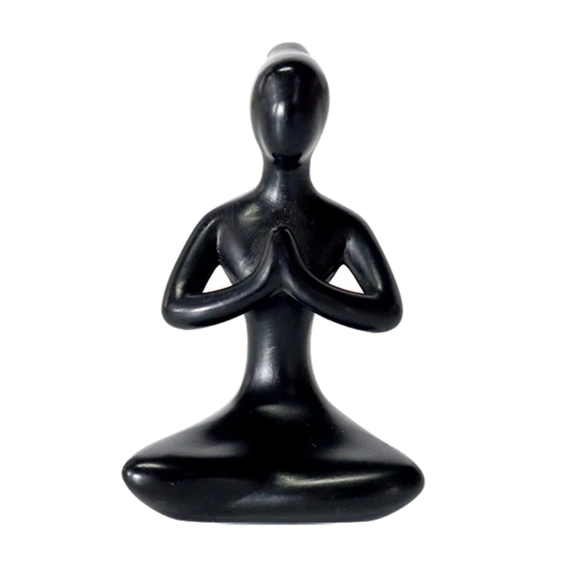 

Creative Resin Yoga Pose Lady Statue Figurine Meditation Instructor Posture Abstract Sculptures Home Desktop Decoration