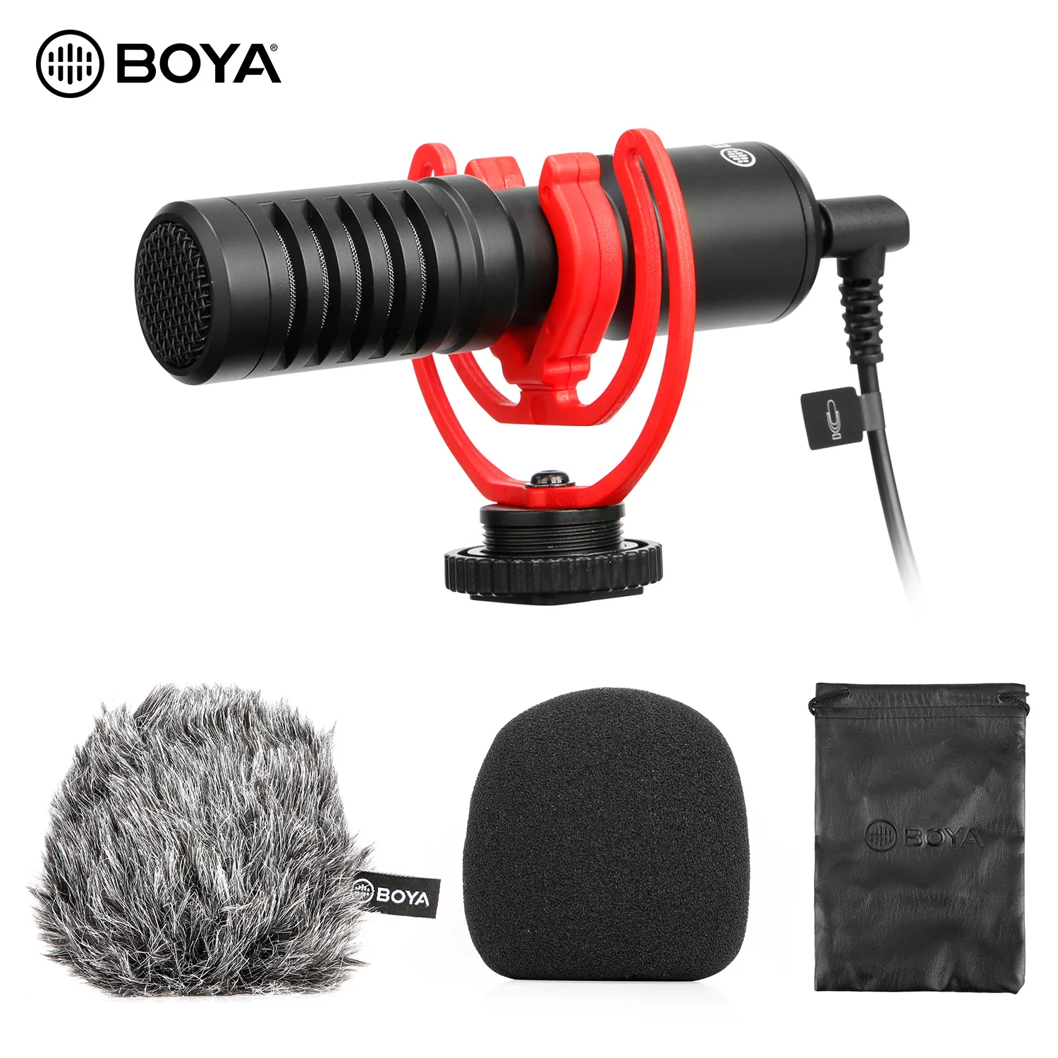 

BOYA BY-MM1 микрофон для камеры, микрофон, суперкардиоидный микрофон с рисунком, конденсаторные микрофоны для смартфона, DSLR, видео, аудио в реаль...