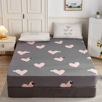 mattress cover double four corners with elastic band adult kids bed linen no pillowcase 1pcs 100 cotton printed fitted sheet