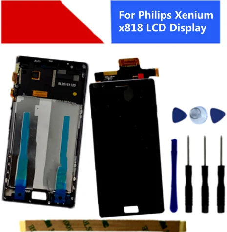 Для мобильного телефона Philips Xenium x818 ЖК дисплей сенсорная панель Экран дигитайзер