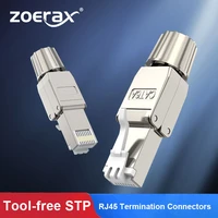 zoerax rj45 cat8 cat7 cat6a connectors tool free reusable ethernet termination plugs internet plug fast field installation