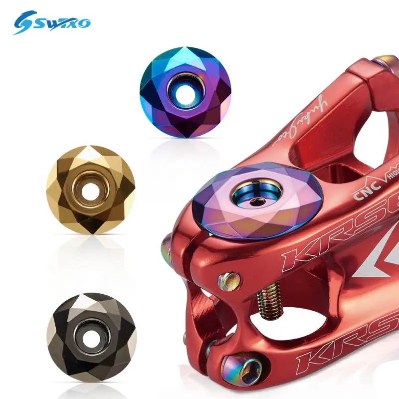

SWTXO Bicycle Stem Cap MTB Road Bike Bowl Cover Bicycle Headset Cap with Screw for 28.6mm Fork Head Tube Cycling Accessories