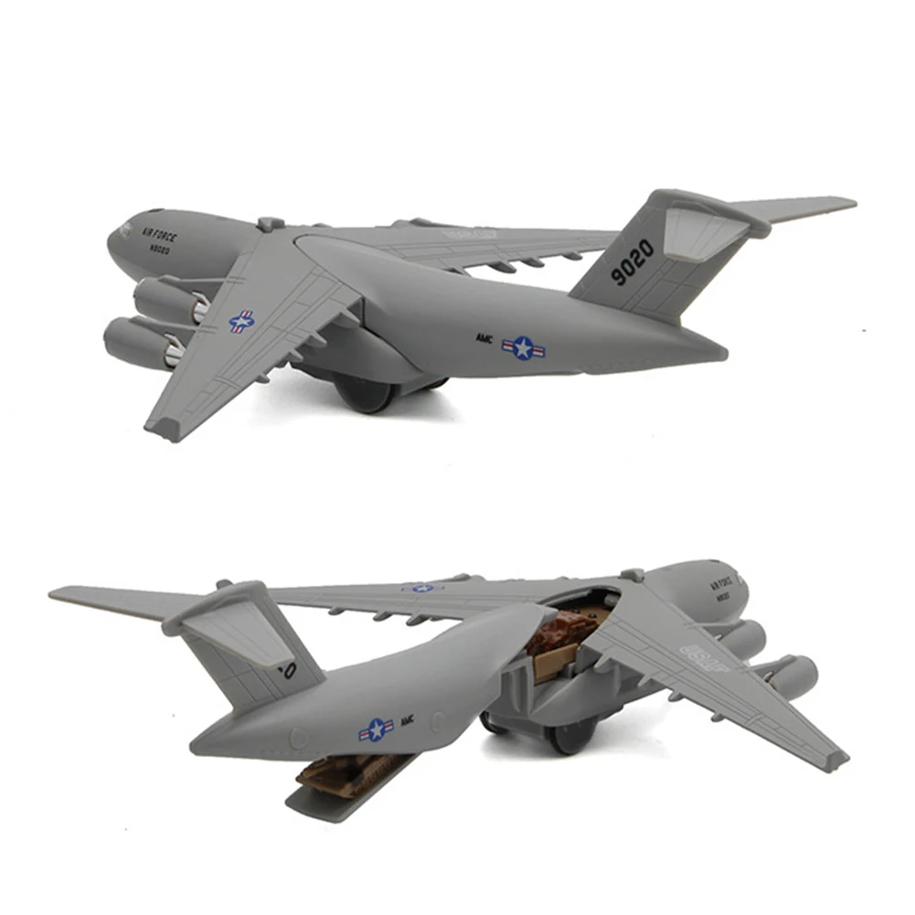 Литая модель самолета из сплава C17 Hercules с подсветкой и искусственным светом