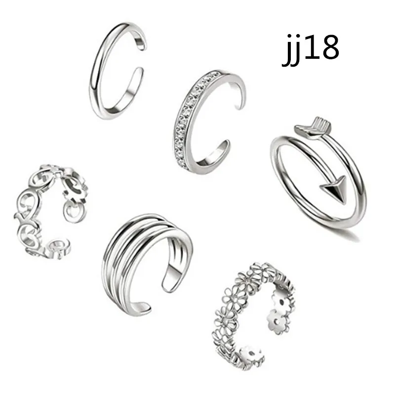 

6-pack Silver Ring Wild Temperament Woman Ring Wholesale
