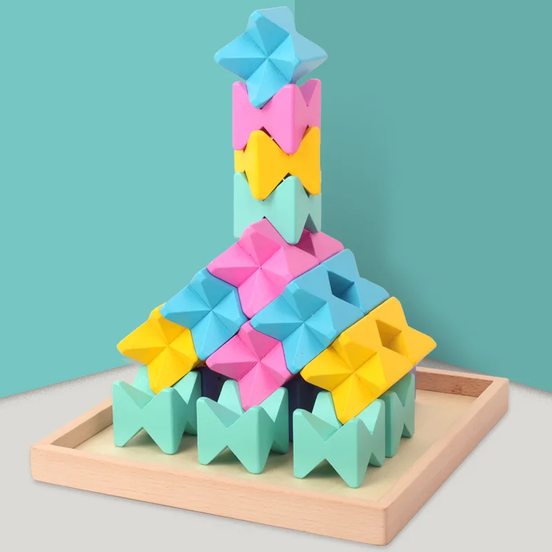 Woodentoys для раннего детского образования различные творческие строительные блоки