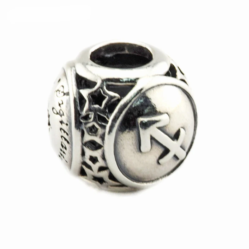 Шарм-бусина со звездами Стрелец для изготовления ювелирных изделий из серебра 925