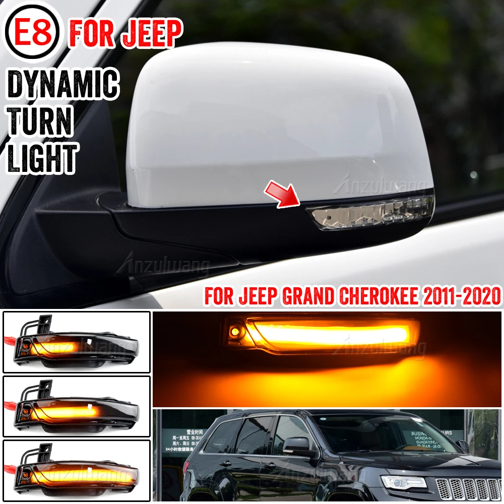 LED Dynamic Turn Signal Light Indicator Rearview Mirror Blinker Repeater Lamp For JEEP GRAND CHEROKEE WK2 2010 2011 2012-2020