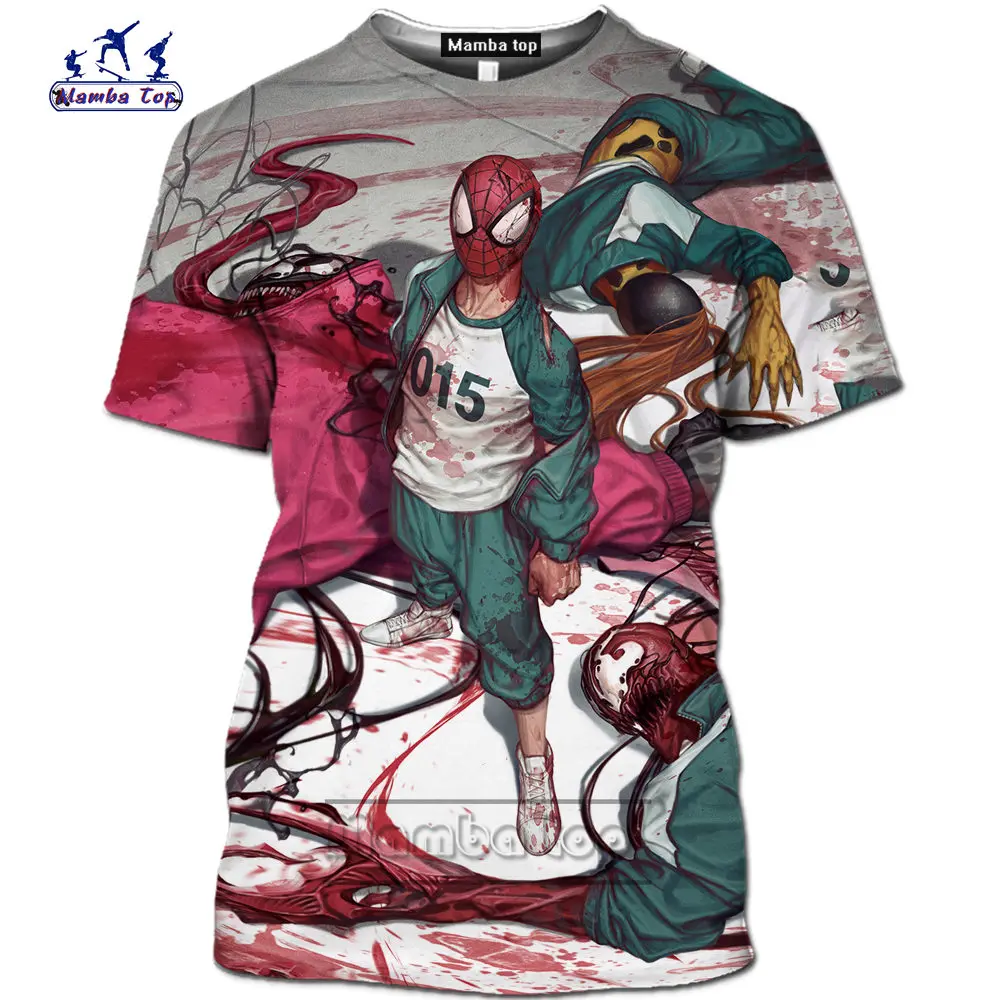 Мамба Топ кальмар игра костюм рубашка Мужчины 3D принт летняя Корейская Драма 456