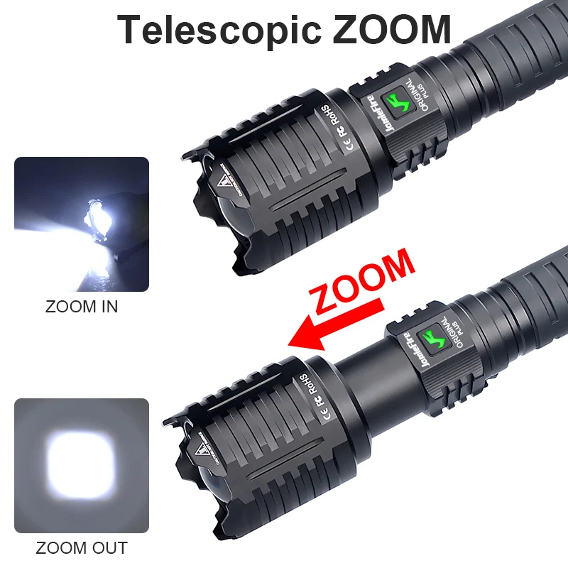 Online Linterna LED XHP110 De 16 Núcleos Más Brillante Y Linterna Potente, Linterna De Autodefensa Con Zoom, Recargable Por USB, Antorcha De Caza 26650