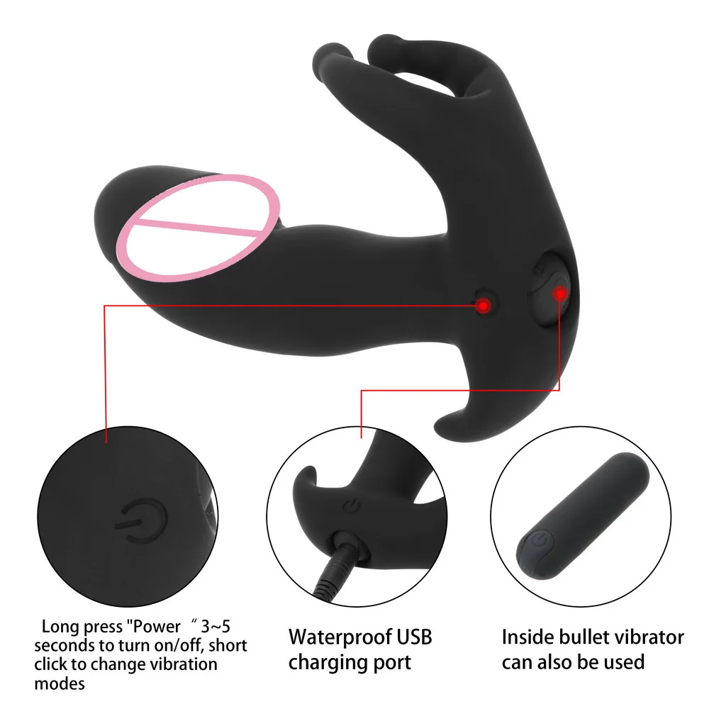Ватина Вибратор Анальная пробка USB зарядка G точка климакс массажер простаты