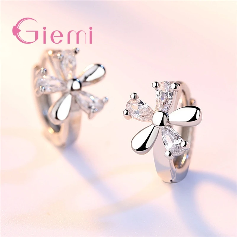 Женские серьги кольца из серебра 925 пробы с фианитом|Серьги-кольца| |