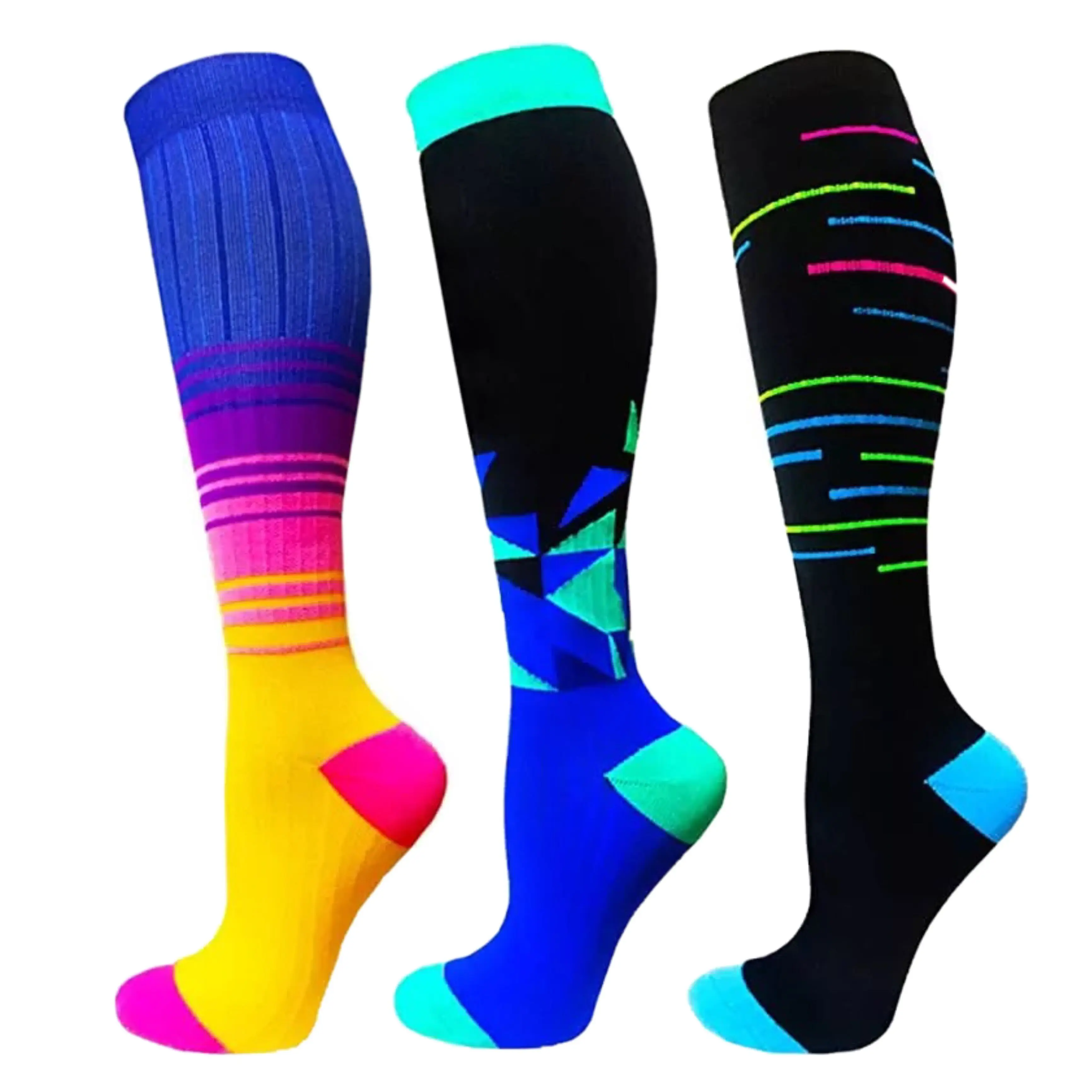 

New Antifigue Unisex Outdoor Cycling Long Pressure Stockings High Running Men Women Socks Sports Compression Animal Print Socks