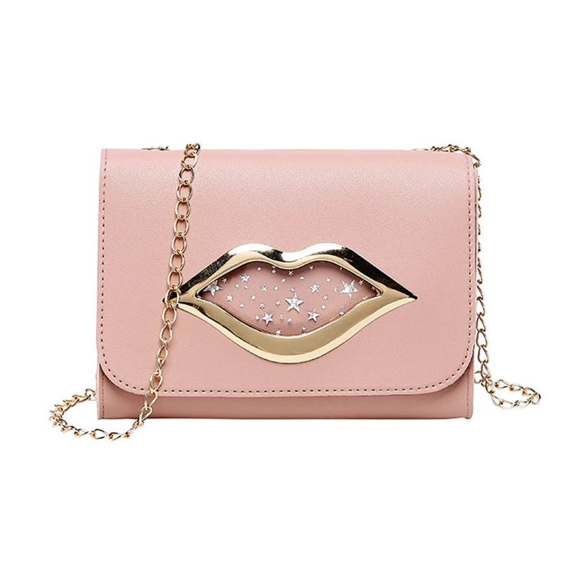 Женская однотонная сумка через плечо с цепочкой для мобильного телефона WML99