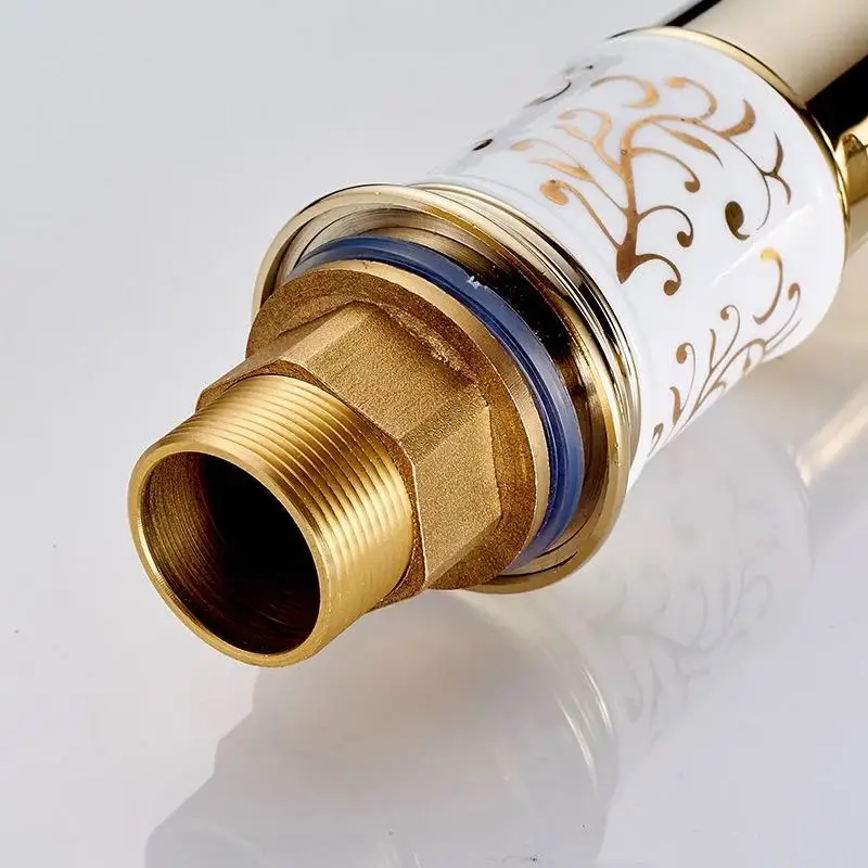 

Deck mounted brass and ceramic faucet Bathroom Basin faucet Mixer Tap Rose Gold Sink Faucet Bath Basin Sink Faucet 1038M