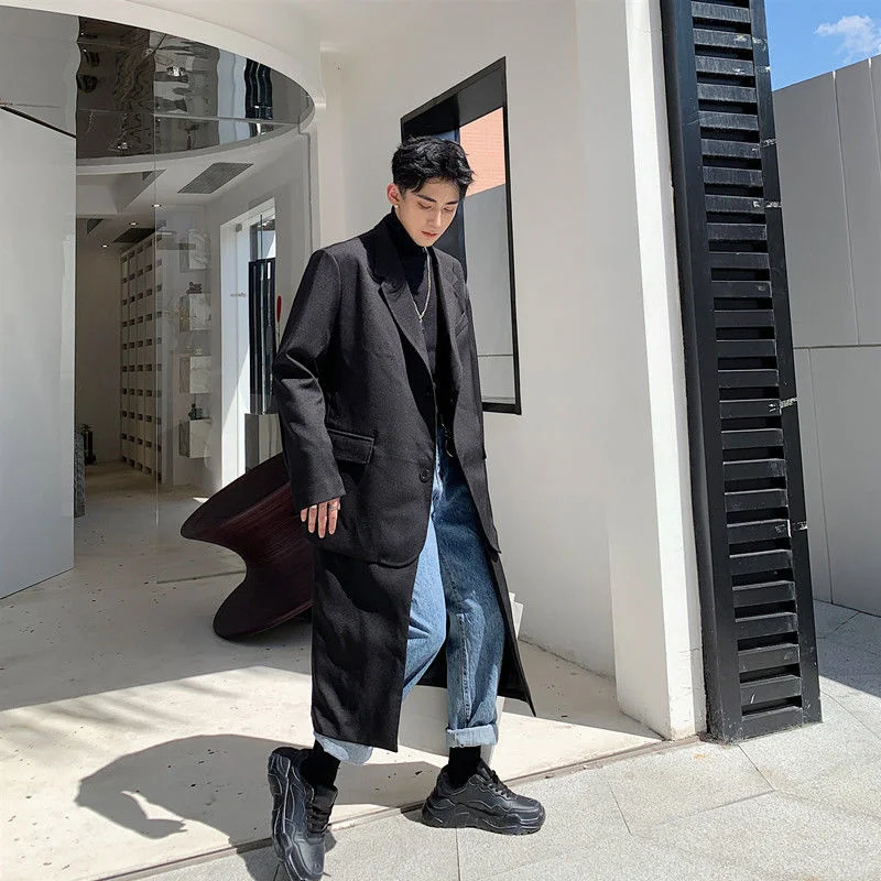 Осенний мужской костюм пальто средней и длинной длины индивидуальный съемный