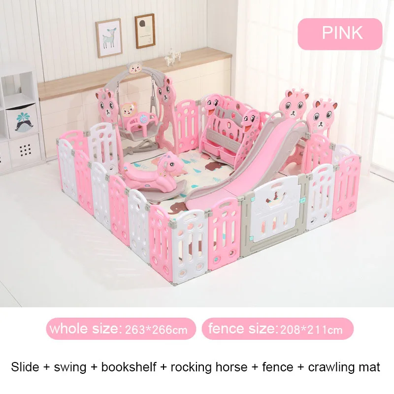 Pink Combination 3 Супер Роскошный комбинированный детский манеж для детской площадки, детский манеж для детского бассейна, детская игровая площадка - Цвет: Pink Combination 3