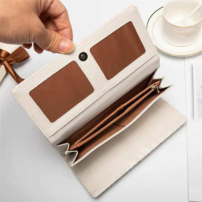 Милый кошелек с бантом маленькие свежие кавайные женские модные кошельки для