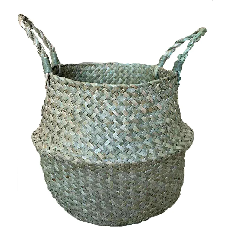 Seagrass плетеная корзина для домашнего хранения Складная натуральная горшок