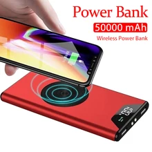 50000mAh Wireless Portable Charger Fast Charging with 2USB External Battery Digital Display Power Bank for Xiaomi Samsung Iphone