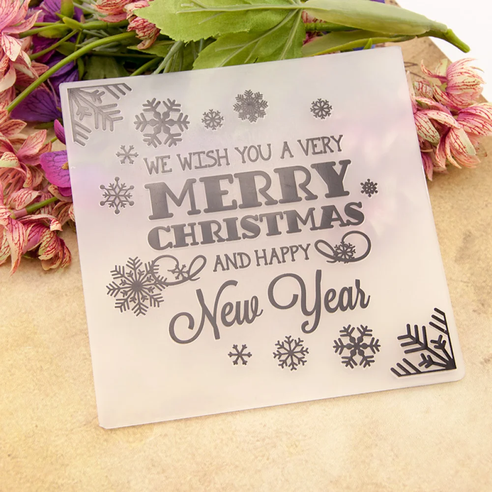 2022 New Merry Christmas Year Plastic Embossing Folder Template For Diy Scrapbooking Paper Card Making Decoration | Дом и сад