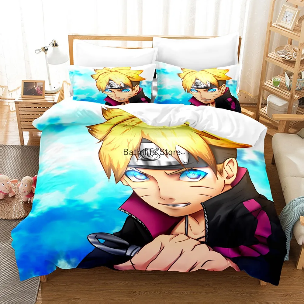 Ниндзя удзумаки Учиха нарупальцы пододеяльник мультяшный Комплект постельного
