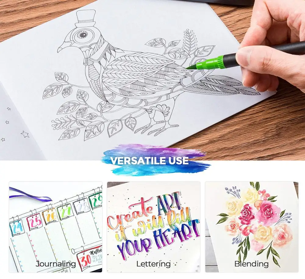 Hethrone 100 шт. двойная головка FineLiner Рисование художественные Маркеры Ручка