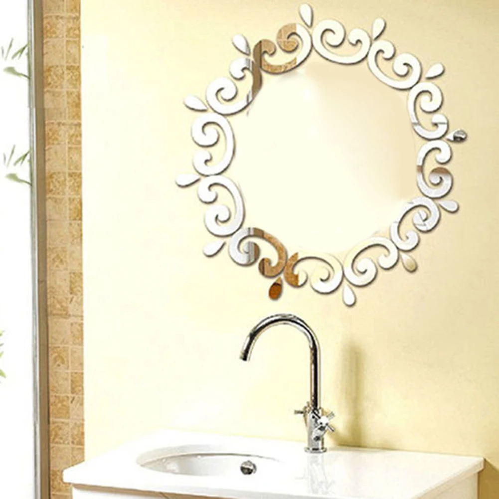 

home decoration accessories DIY Decal Mural 3D multi mirror Wall Sticker for home bathroom Art Home Decor decoracion salon casa