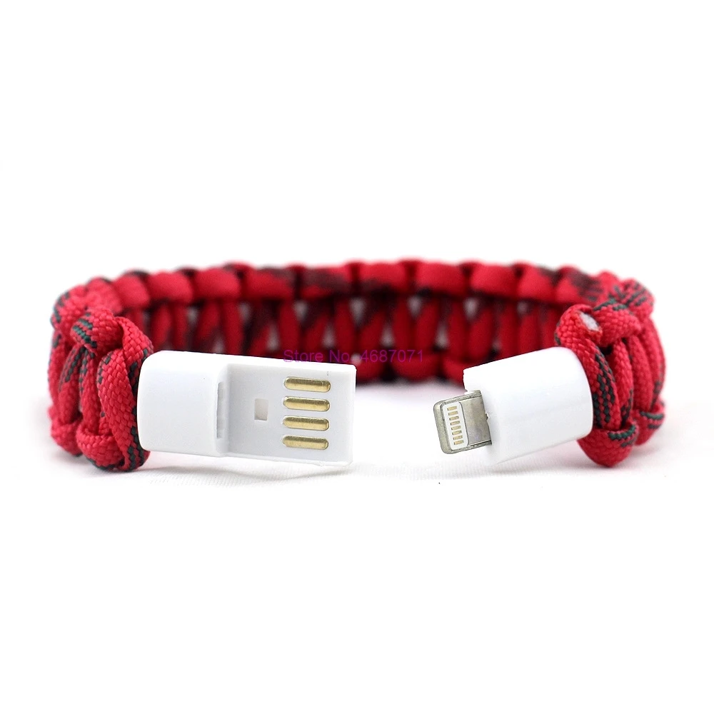 By DHL 100pcs Outdoor survival paracord Nylon bracelet Wristband Style iPhone Charging Charger USB Cable for charge Sturdy | Спорт и