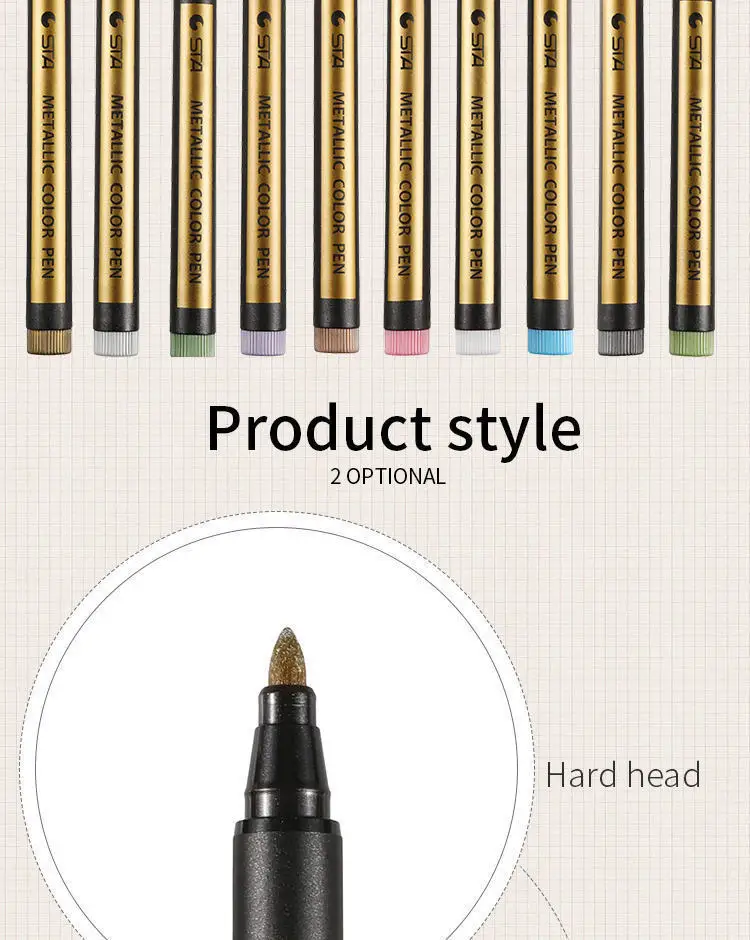 Металлические маркерные ручки, кисть для рисования скалами, керамические стеклянные школьные товары для рукоделия, маркеры 04311