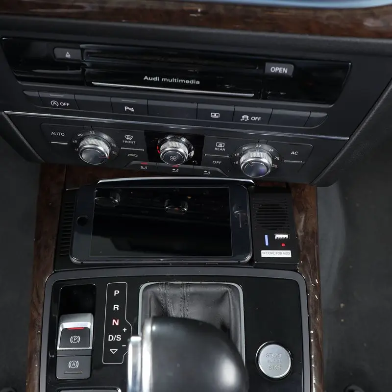 Автомобильное беспроводное зарядное устройство QI для Audi A6 C7 RS6 A7 2012-2018 держатель